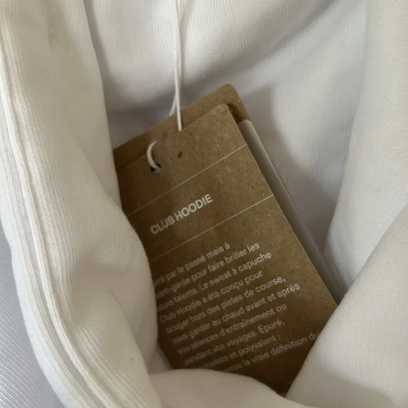 NWT On Running White Hoodie with Gold Logo and Red Drawstrings Large - Picture 6 of 8